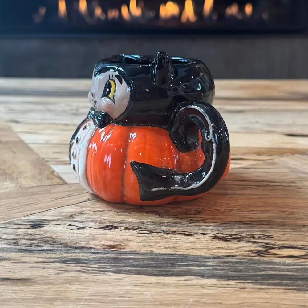 New Johanna Parker Transpac Halloween Bat Pumpkin Peep Creamer Pitcher Mug